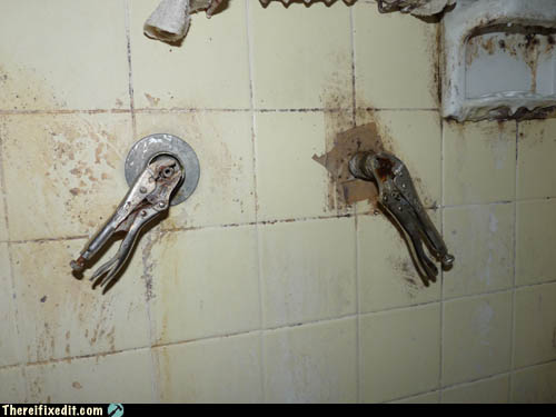 Plier Knobs for the Shower