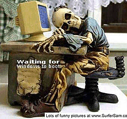 Skeleton Waiting for Windows to Boot