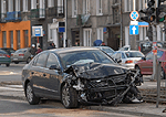 Car with a Crushed Bumper